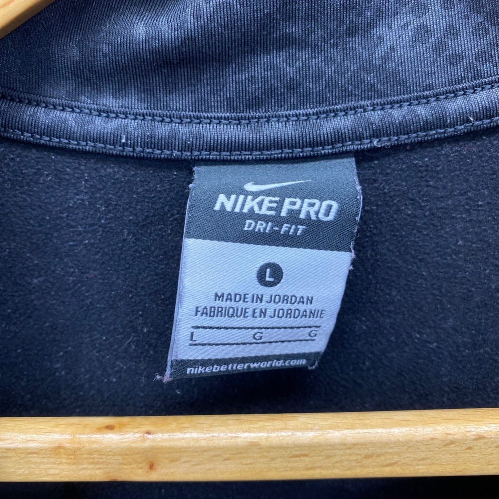 Nike Pro Womens L DriFit Pullover Half Zip Embossed Heights Top Black 695578-010 - Picture 4 of 14